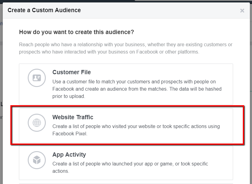 custom audience website traffic