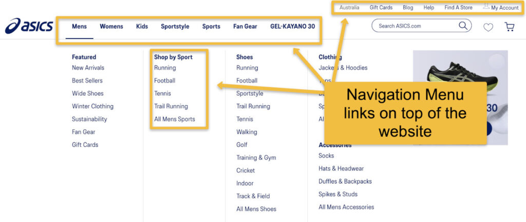 Navigation Link Example