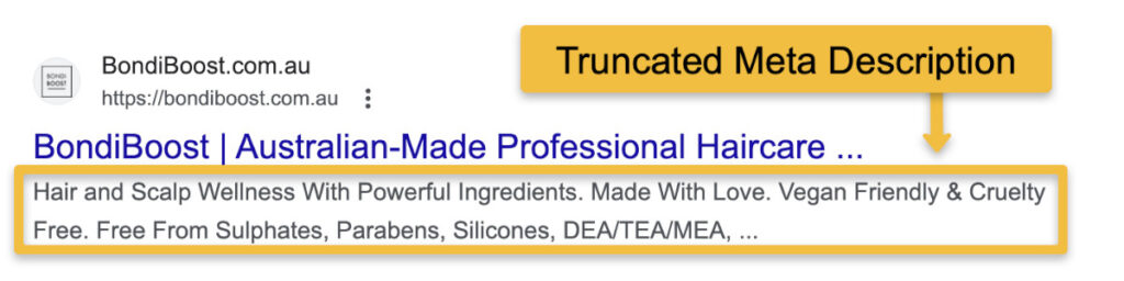 Truncated Meta Description